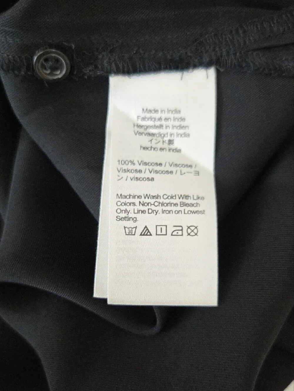 J.Crew Bungalow Dress Sz L Drapey Viscose Twill Black Side-Seam Pockets Long Sle